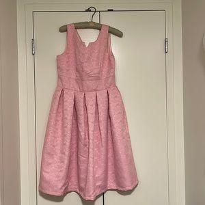 Lindy Bop Pink Floral Jacquard Midi Dress